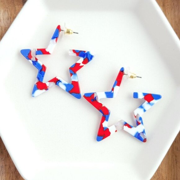 Jewelry - Star Hoop Earrings